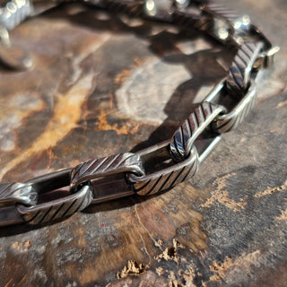 Stainless Steel Ractangular Patina Bracelet