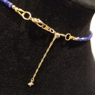 Lapis Lazuli (4mm Faceted) Chain Drop Necklace