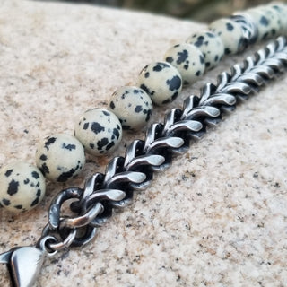 Dalmation (10mm) Sterling Silver Clasp Bracelet