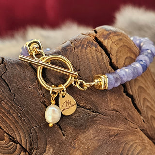 Tanzanite 18K Gold Filled Toggle Bracelet