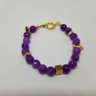 Amethyst (Faceted 8mm) 18k Gold Filled Toggle Bracelet