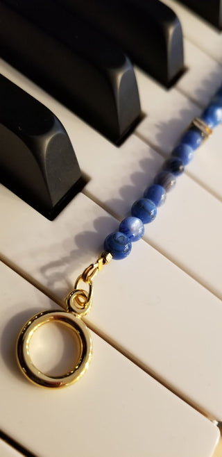 Blue Shell Wrap 18K Gold Filled Toggle Necklace or-and Bracelet