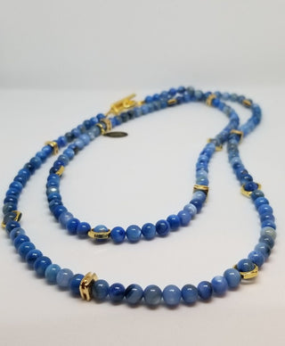 Blue Shell Wrap 18K Gold Filled Toggle Necklace or-and Bracelet