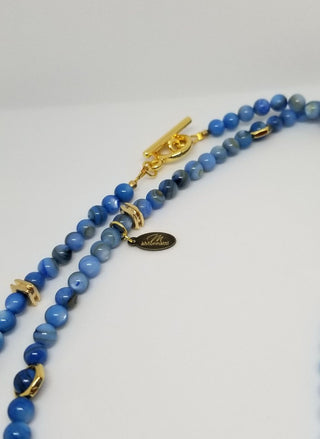 Blue Shell Wrap 18K Gold Filled Toggle Necklace or-and Bracelet