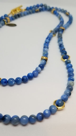 Blue Shell Wrap 18K Gold Filled Toggle Necklace or-and Bracelet