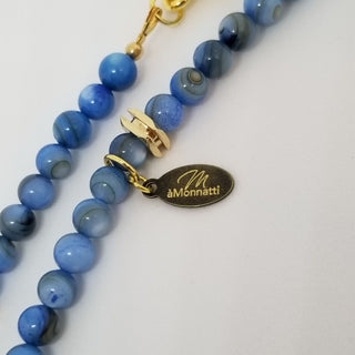 Blue Shell Wrap 18K Gold Filled Toggle Necklace or-and Bracelet