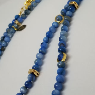 Blue Shell Wrap 18K Gold Filled Toggle Necklace or-and Bracelet