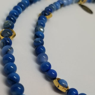 Blue Shell Wrap 18K Gold Filled Toggle Necklace or-and Bracelet