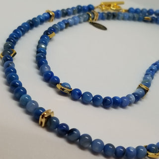 Blue Shell Wrap 18K Gold Filled Toggle Necklace or-and Bracelet