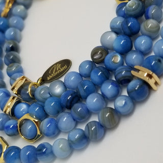 Blue Shell Wrap 18K Gold Filled Toggle Necklace or-and Bracelet