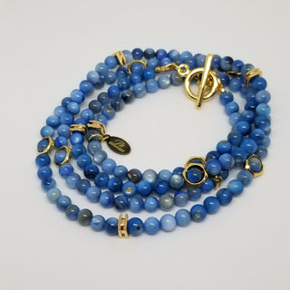 Blue Shell Wrap 18K Gold Filled Toggle Necklace or-and Bracelet