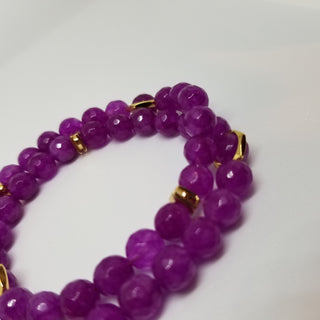 Purple Jade Wrap 18K Gold Filled Toggle Necklace or Bracelet