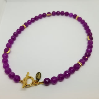 Purple Jade Wrap 18K Gold Filled Toggle Necklace or Bracelet