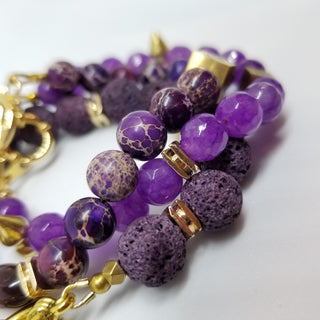 Amethyst (Faceted 8mm) 18k Gold Filled Toggle Bracelet