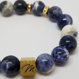 Sodalite (10mm) Logo Braided Bracelet