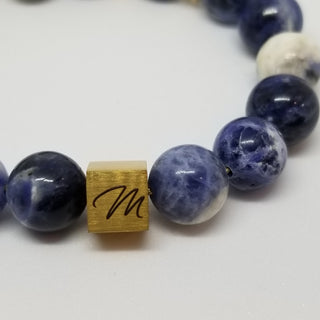 Sodalite (10mm) Logo Braided Bracelet