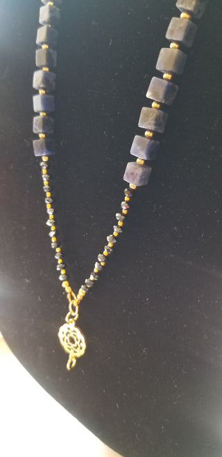 Sodalite (Square) Gold Filled Long Necklace