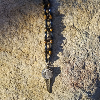 Time Flies Necklace ~ Hematite & Tiger Eye