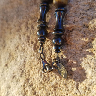 Time Flies Necklace ~ Hematite & Tiger Eye