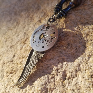 Time Flies Necklace ~ Hematite & Tiger Eye