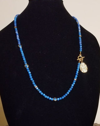 Blue Shell Wrap 18K Gold Filled Toggle Necklace or-and Bracelet