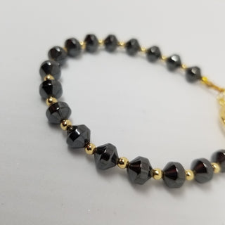 Hematite Cone 18K Gold Filled Toggle Bracelet