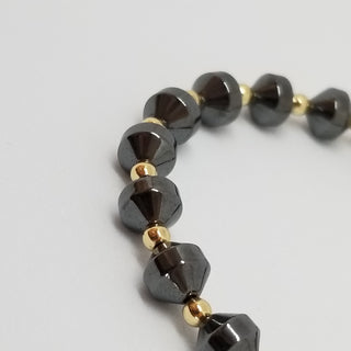 Hematite Cone 18K Gold Filled Toggle Bracelet