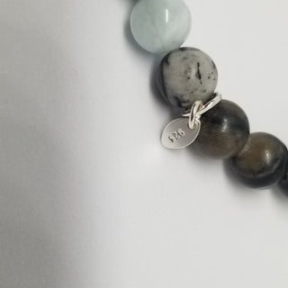 Network Stone and Aquamarine (8mm) Bracelet