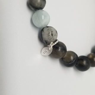 Network Stone and Aquamarine (8mm) Bracelet