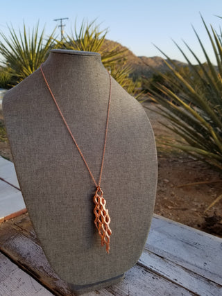 The Waterfalls - Electroformed Necklace with Aqua Chalcedony Briolettes(sold) -- [Similar, Made to order]