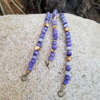 Purple Lace Jasper  Hexi Toggle Bracelet