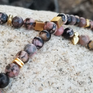 Sodalite (8mm) 18k Gold Filled Logo Toggle Bracelet