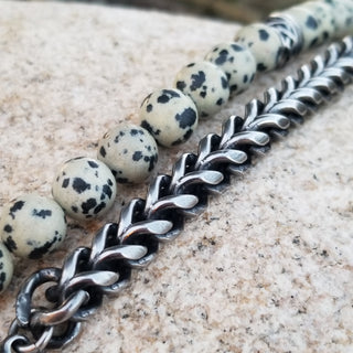 Dalmation (10mm) Sterling Silver Clasp Bracelet