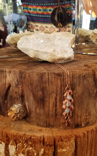 The Waterfalls - Electroformed Necklace with Aqua Chalcedony Briolettes(sold) -- [Similar, Made to order]