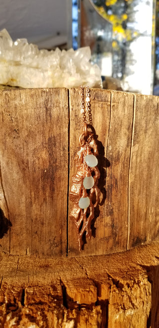 The Waterfalls - Electroformed Necklace with Aqua Chalcedony Briolettes(sold) -- [Similar, Made to order]