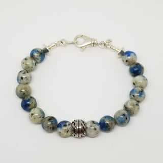 K2 Azurite Sterling Silver Clasp (10mm)Bracelet