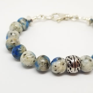 K2 Azurite Sterling Silver Clasp (10mm)Bracelet