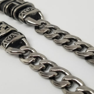 Stainless Steel & Leather 'X' Bracelet