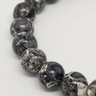 Black Sea Sediment SS Tire Charm (8mm) Bracelet