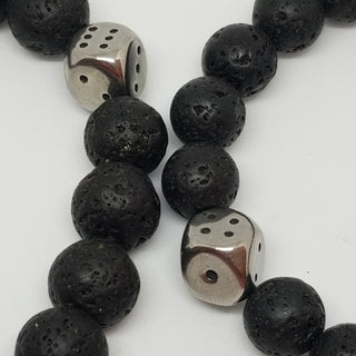 Black Lava SS Dice Bracelet