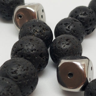 Black Lava SS Dice Bracelet