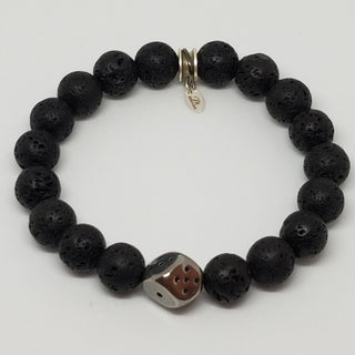 Black Lava SS Dice Bracelet