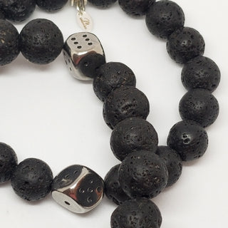 Black Lava SS Dice Bracelet