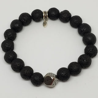 Black Lava SS Dice Bracelet