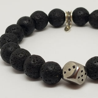 Black Lava SS Dice Bracelet