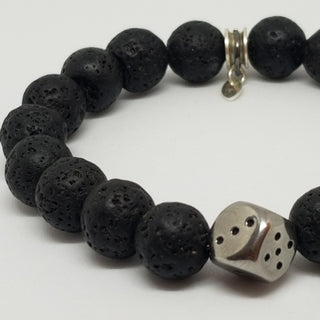 Black Lava SS Dice Bracelet