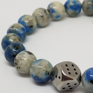 K2 Azurite Dice Charm (10mm) Bracelet