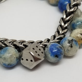 K2 Azurite Dice Charm (10mm) Bracelet