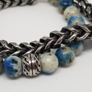 K2 Azurite Sterling Silver Clasp (10mm)Bracelet