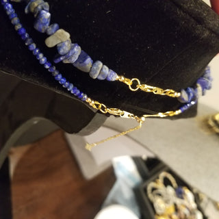 Lapis Lazuli (4mm Faceted) Chain Drop Necklace